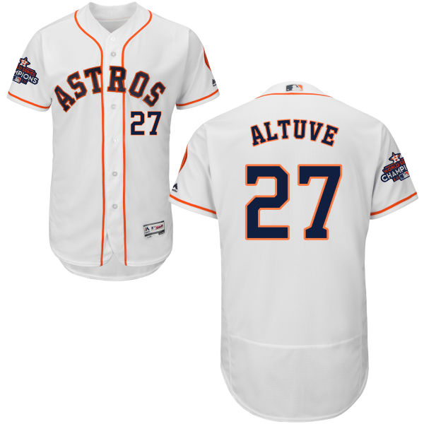 Astros #27 Jose Altuve White Flexbase Authentic Collection World Series Champions Stitched MLB Jersey